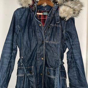 Denim parka